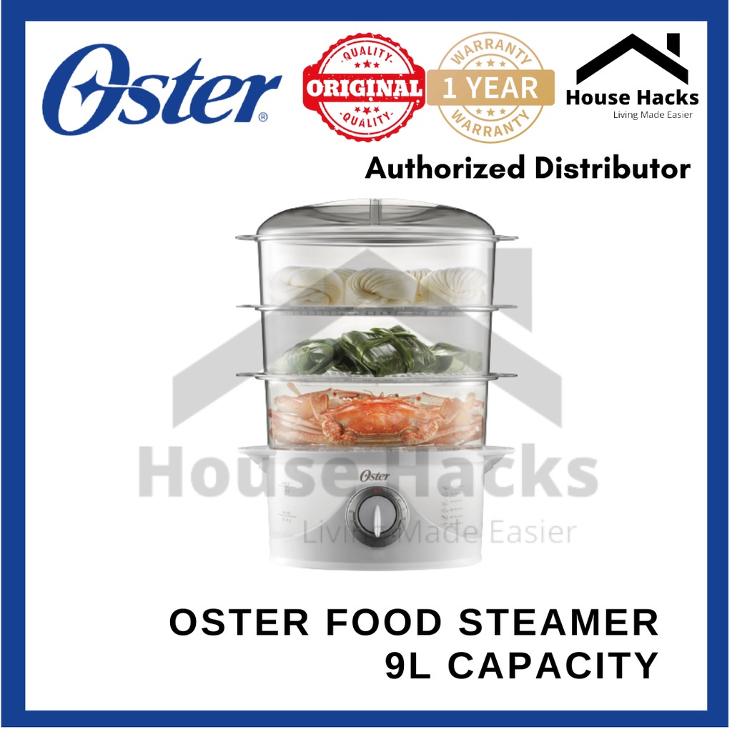 Oster 3Layer Food Steamer 9L with Timer, Rice Bowl, and Nesting Trays