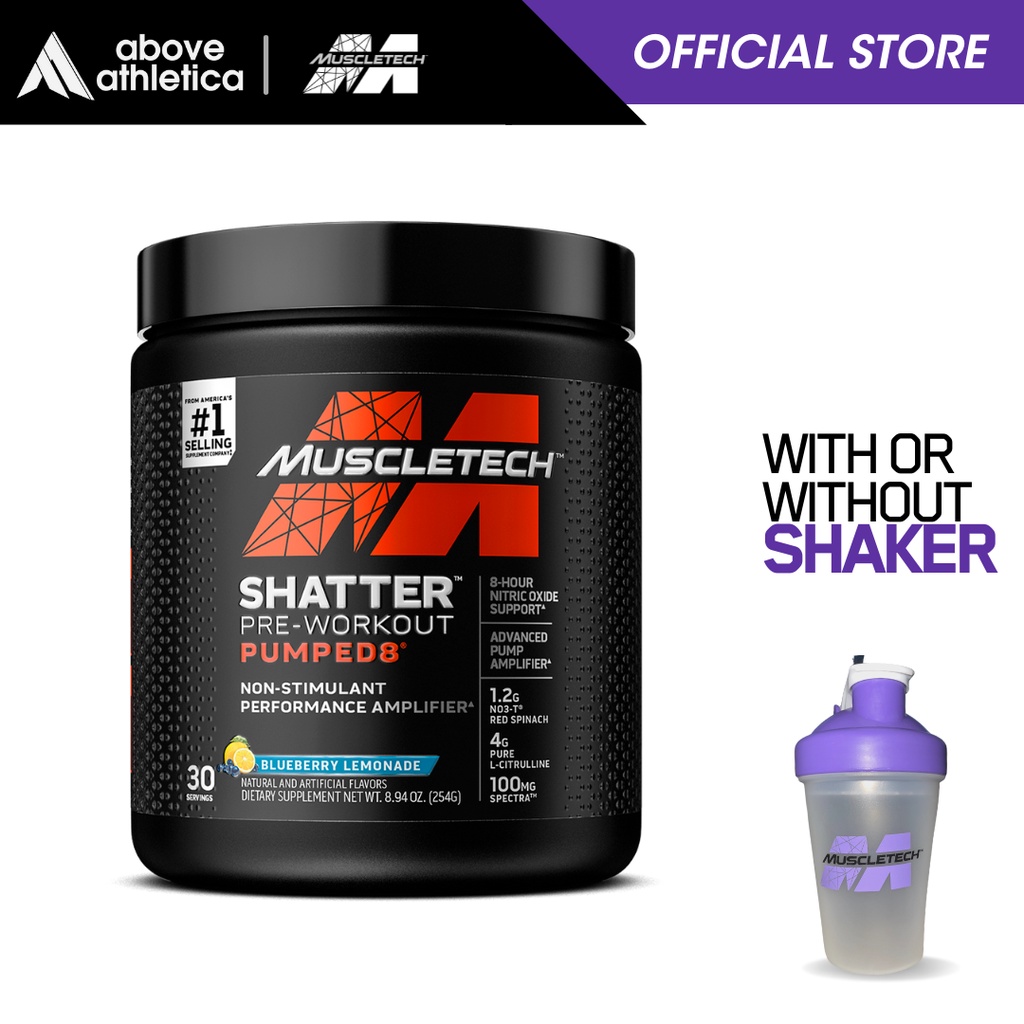Muscletech Shatter Pumped8 Pre Workout 30 Servings NonStimulant Nitric