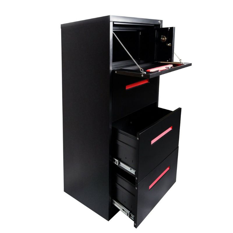 Vertical with Safe Vault & Keys Black Color, Filing