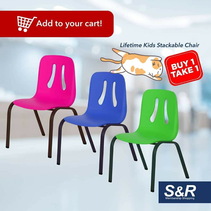 S&R BUY 1 TAKE 1 Lifetime Kids Stack Chair 2pc Shopee Philippines