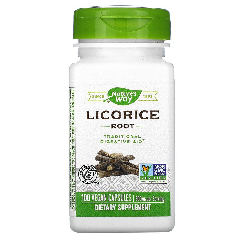 cough medicine cough Natures Way Licorice Root 900mg 100 Vegan Capsules