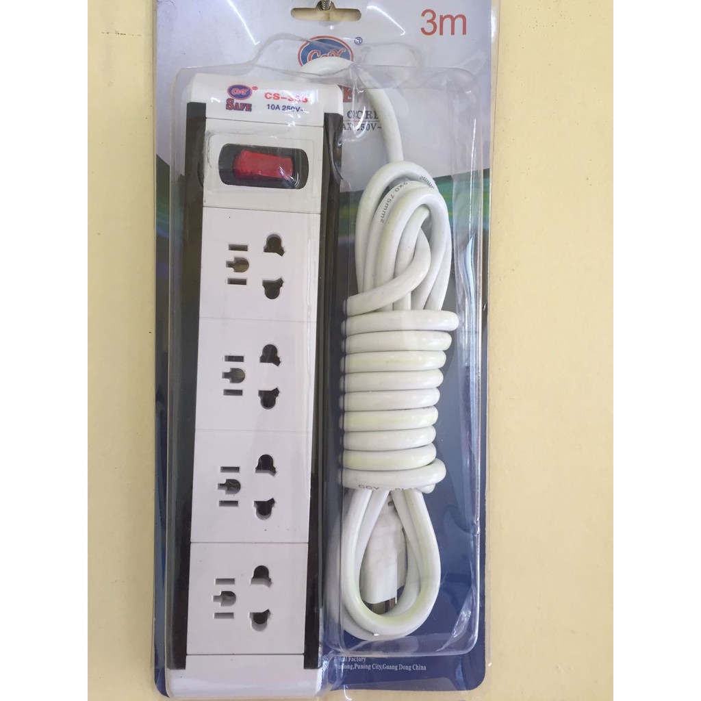 CcY CS368 Safe Extension Cord (White3 meters) Shopee Philippines