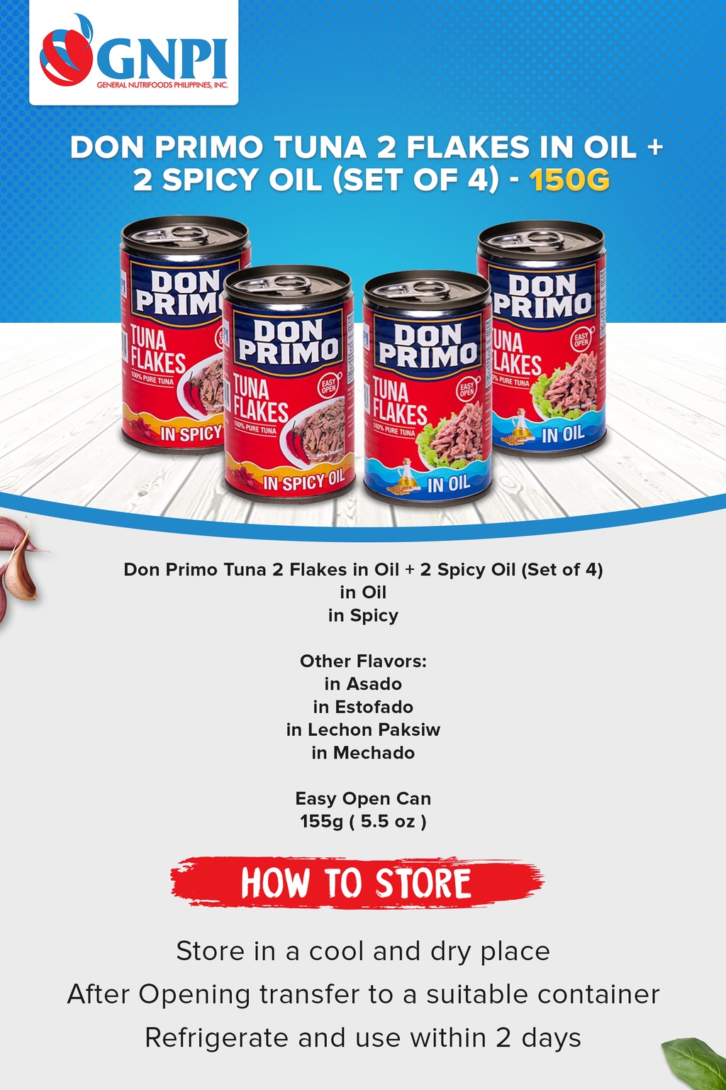 Don Primo Tuna 2 Flakes in Oil + 2 Spicy Oil (Set of 4) Shopee