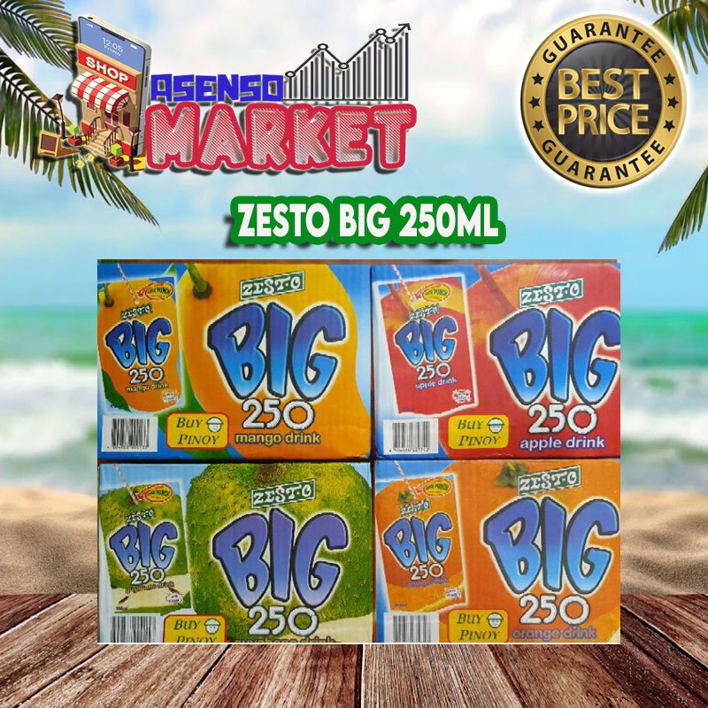 ZESTO BIG 250ML JUICE DRINK MANGO / GUYABANO Shopee Philippines