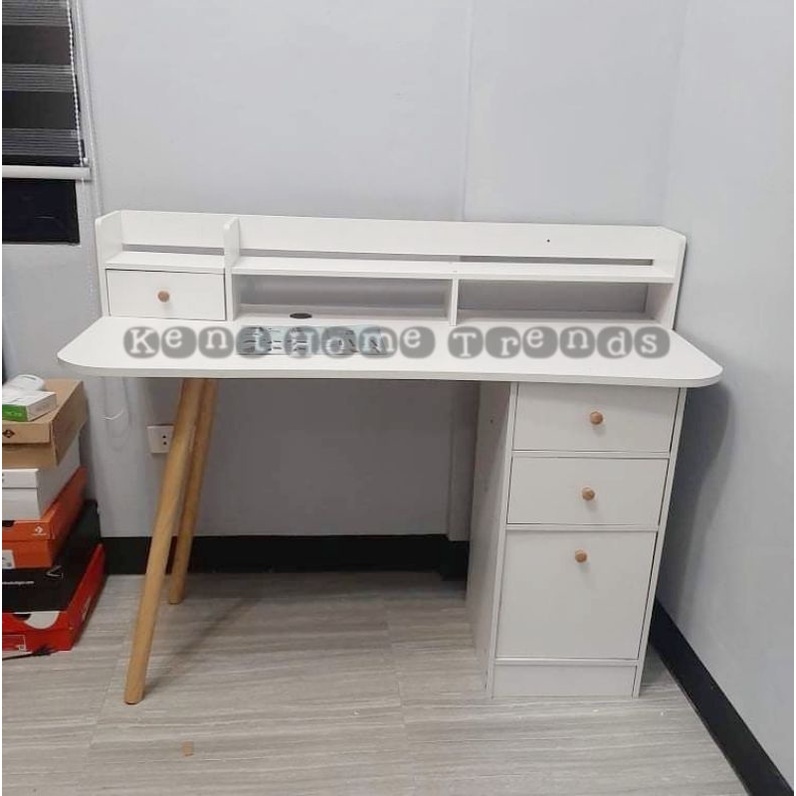 Scandinavian Table with Top Shelves and 3 Drawers Shopee Philippines