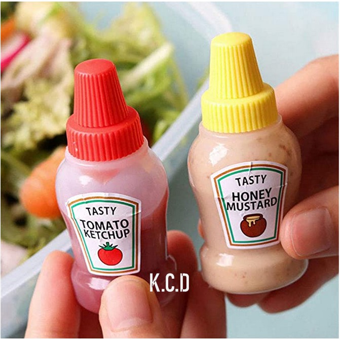 2pcs/Set 25ML Mini Tomato Ketchup Bottle Portable Sauce Leakproof