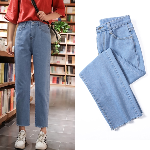 Korean Women Loose High waist Wide leg pants fashion Jeans TikTok