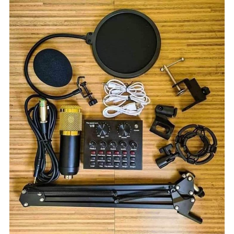 BM 800 COMPLETE MIC RECORDING SET WITH V8 SOUNDCARD Shopee Philippines