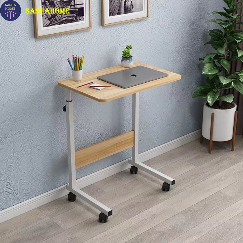 Computer Desk Table With Wheels Liftable Adjustable Standing Laptop For