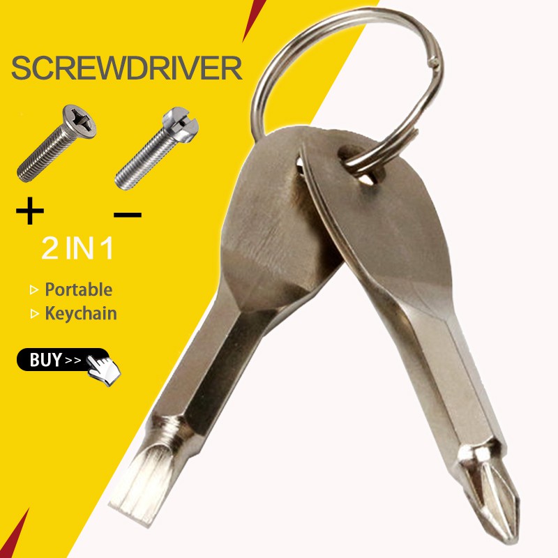 Screwdriver Keychain Mini Metal Split Keychain Creative Tool