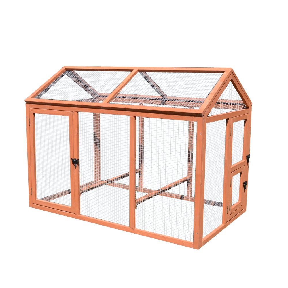 Litgrow Chicken Coop Rabbit Hutch, Rabbit Hutch Wood Cage Poultry House, Wooden Garden Backyard