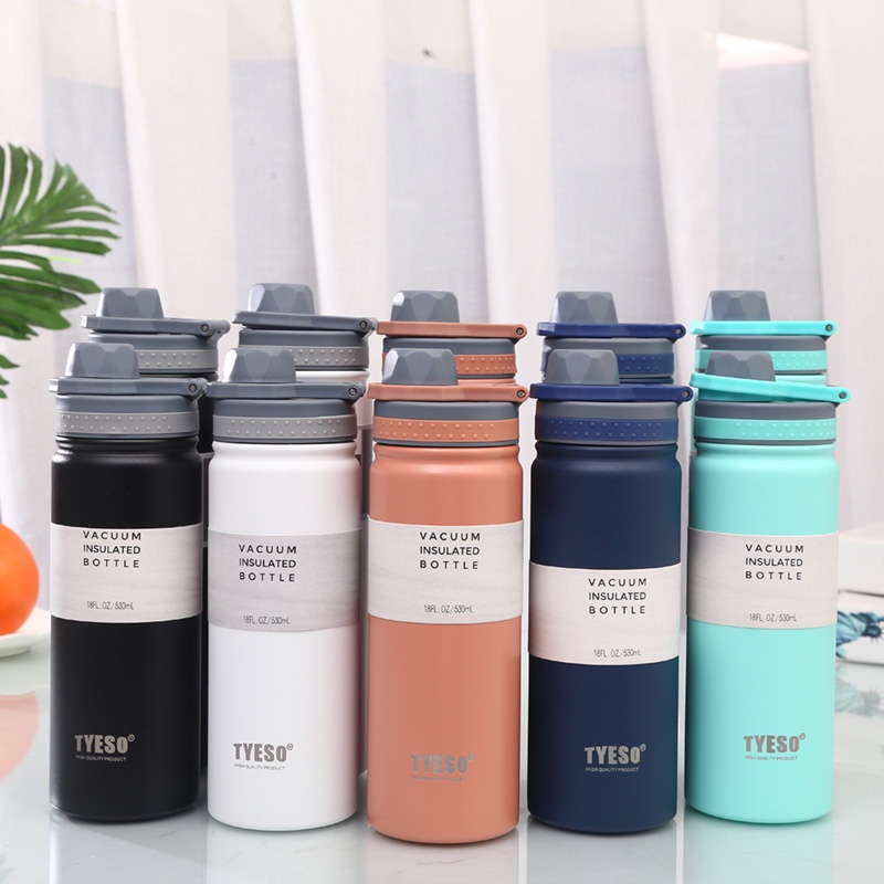 Original Tyeso Vacuum Insulated Tumbler with Handle Hot and Cold 750ml