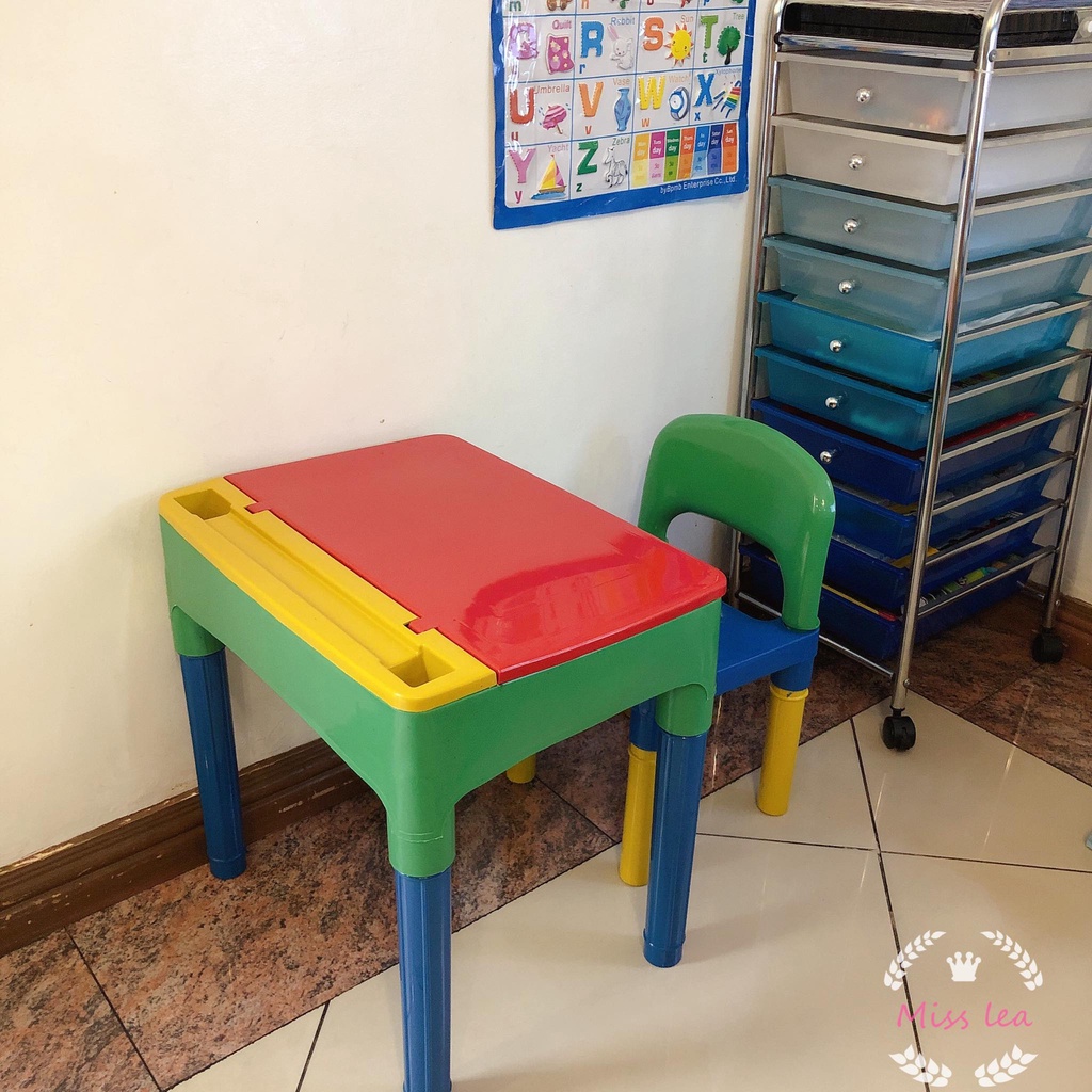 KID’S ONLINE STUDY TABLE WITH 1 CHAIR WITH DRAWER SET WITH COMPARTMENT