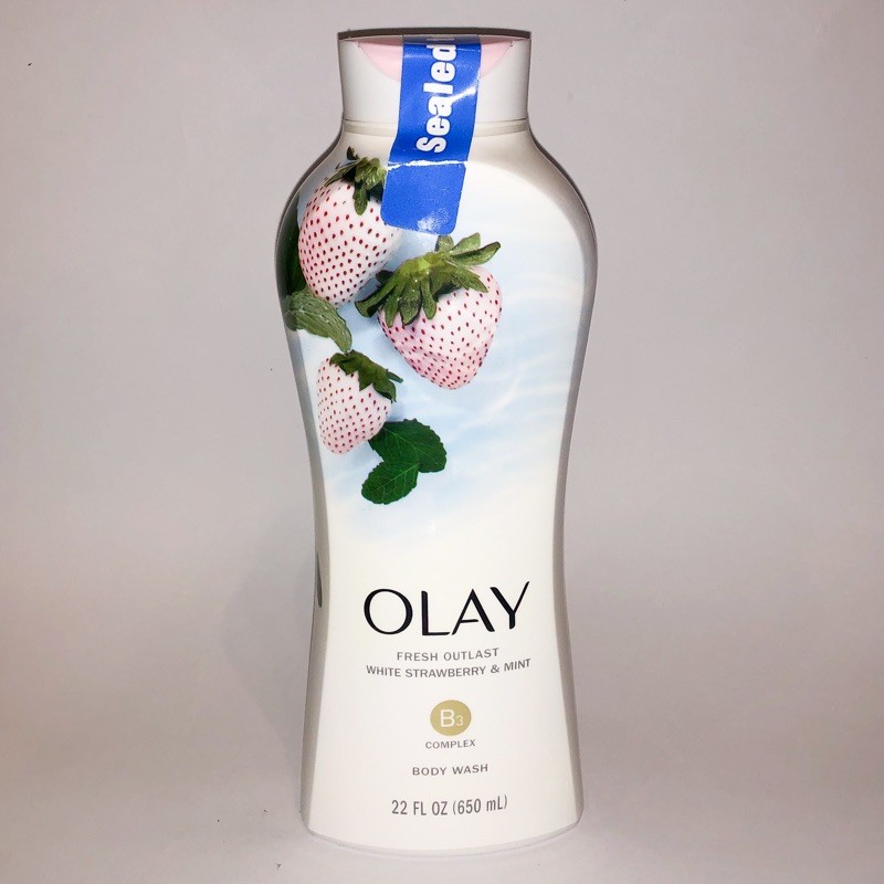 Olay fresh outlast body wash, white strawberry and mint, 22 oz 【美品】