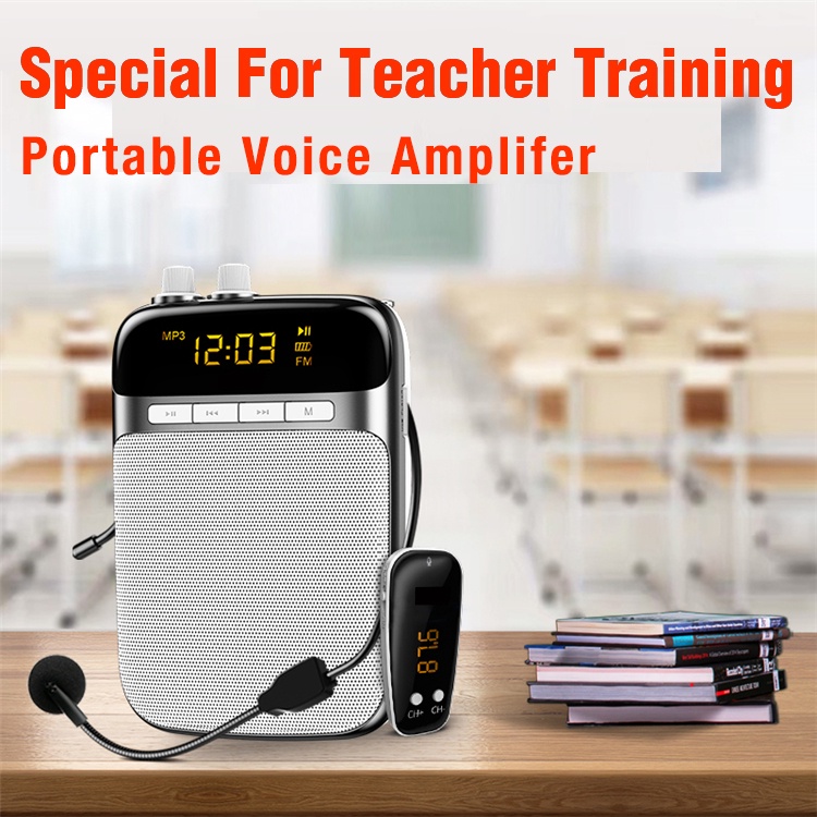 Educational Portable Wireless Recording 5W LED Voice Amplifier FM Radio Recorder Bluetooth