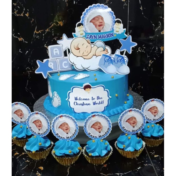 Baptism / Christening cake / cupcake topper Shopee Philippines