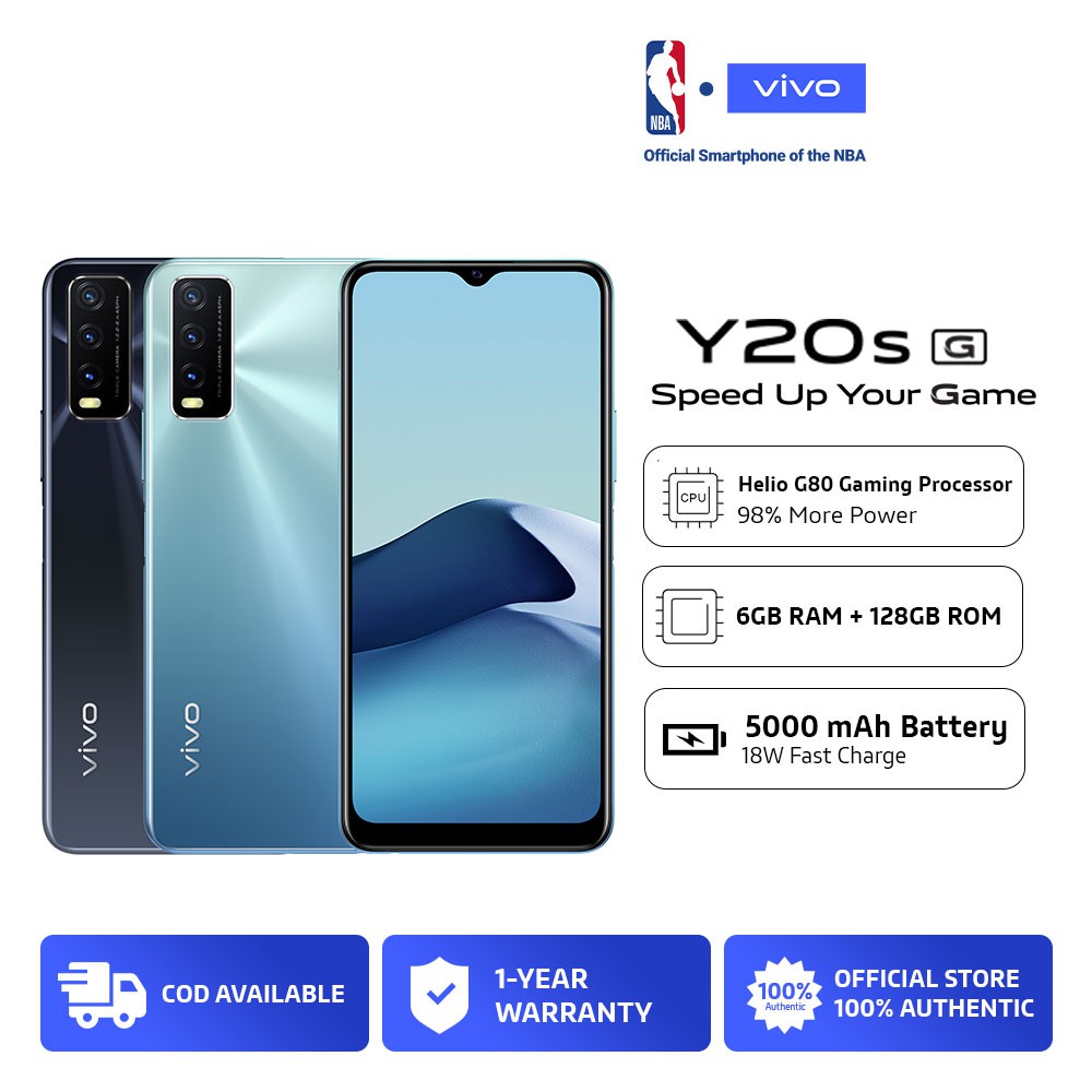 vivo Y20s G, 6GB+128GB, Helio G80, 5000mAh, 18W Fast Charge, Side