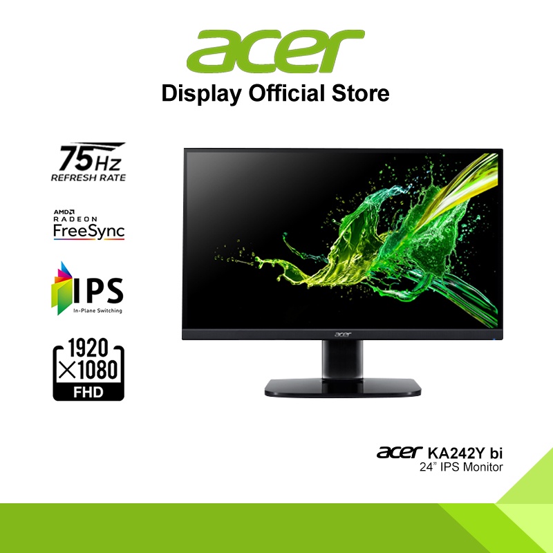Acer KA242YAbi Full HD VA Monitor AMDFreeSync75Hz Refresh Rate, 1ms