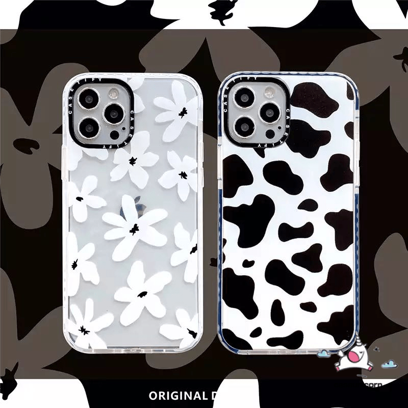 INS Floral Cow Pattern Phone Case for iPhone 12 Pro Max 11 11Pro Max XR