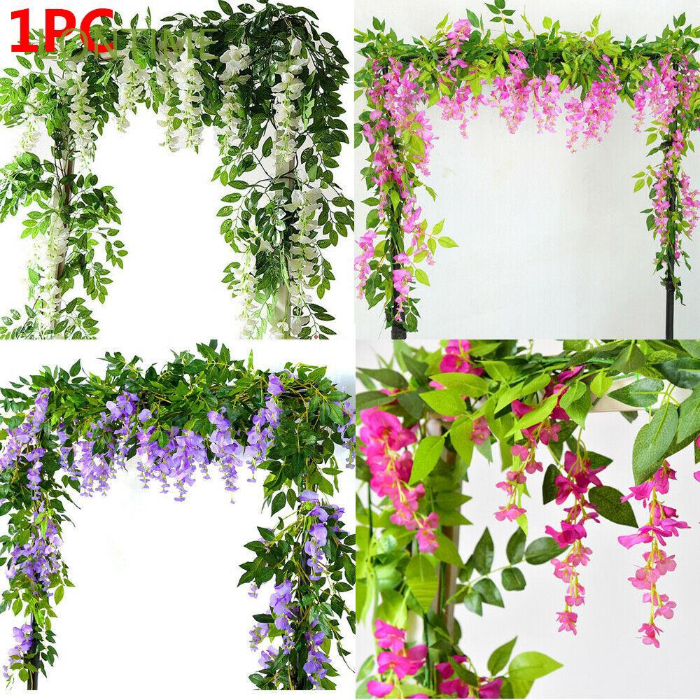Artificial Wisteria Garland Plants Foliage Trailing Flower Hanging Wall