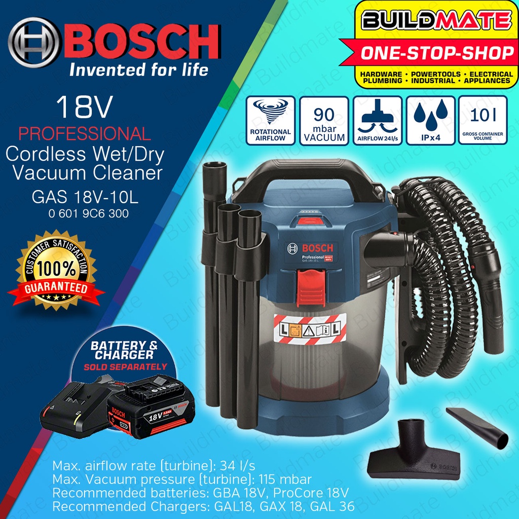 BOSCH Lithium Ion Wet & Dry Cordless Dust Extractor Vacuum Cleaner GAS