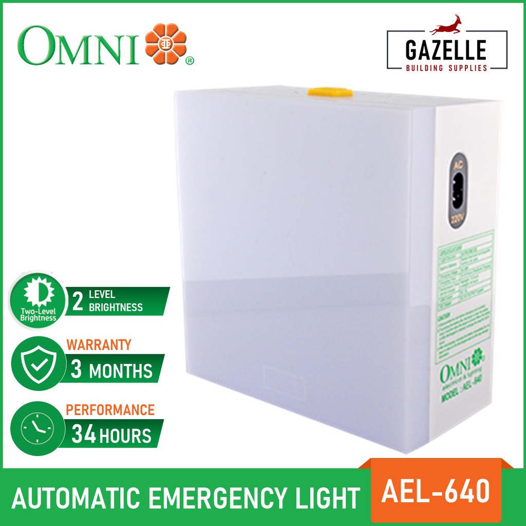 OMNI Square Automatic Emergency Light with USB Charger AEL640 Shopee Philippines