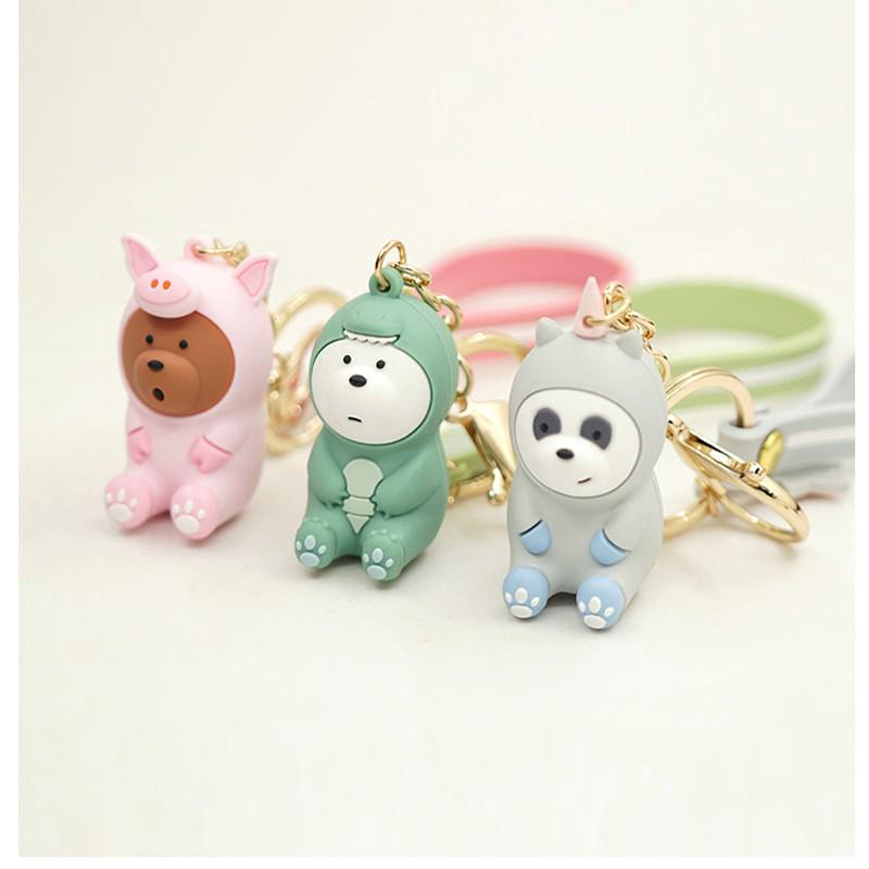 Cute Pendant We Bare Bears White Bear Brown Bear Keychain Shopee