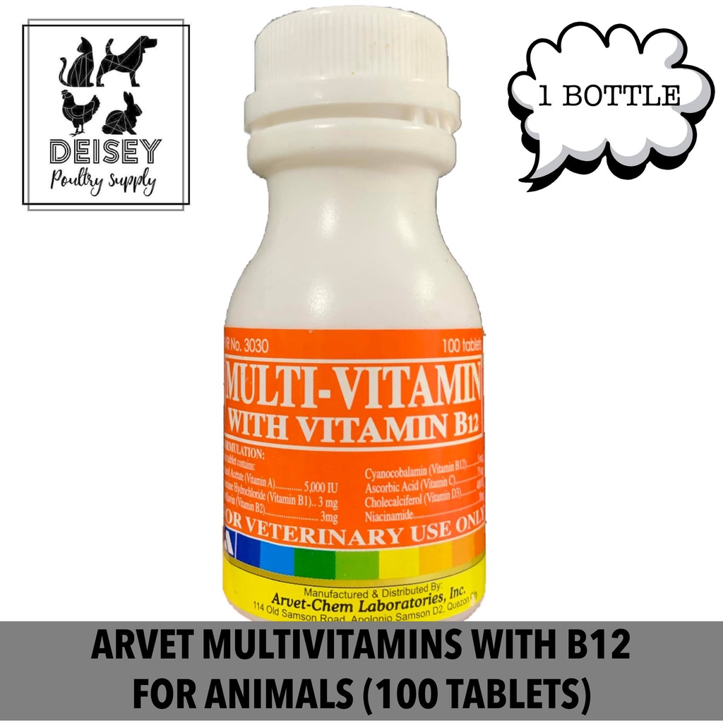 ARVET MULTIVITAMINS with Vitamin B12 (100 TABLETS) Shopee Philippines