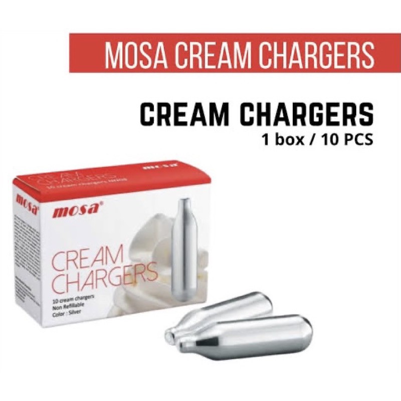 MOSA Cream Charger 10pcs N20 for any brand of Whipped Cream Dispenser