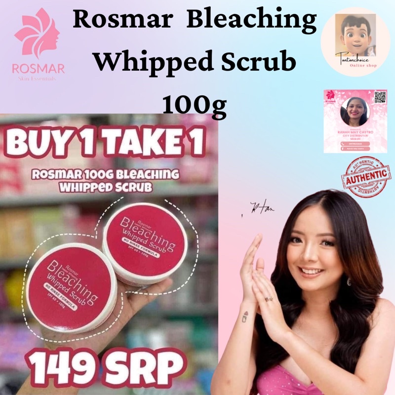 Rosmar Bleaching Whipped Scrub 100g Buy 1 Take 1 Rosmar Body Lotion
