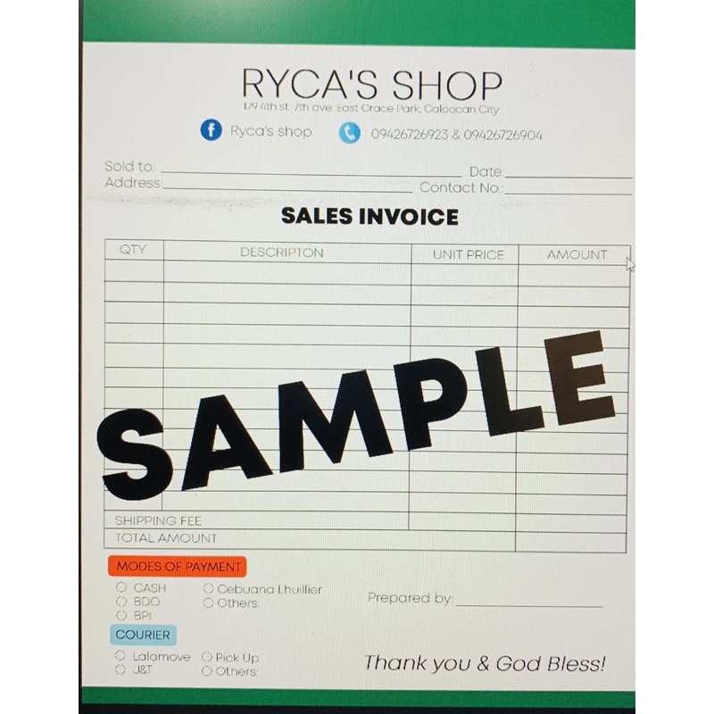Personalized Receipt Shopee Philippines