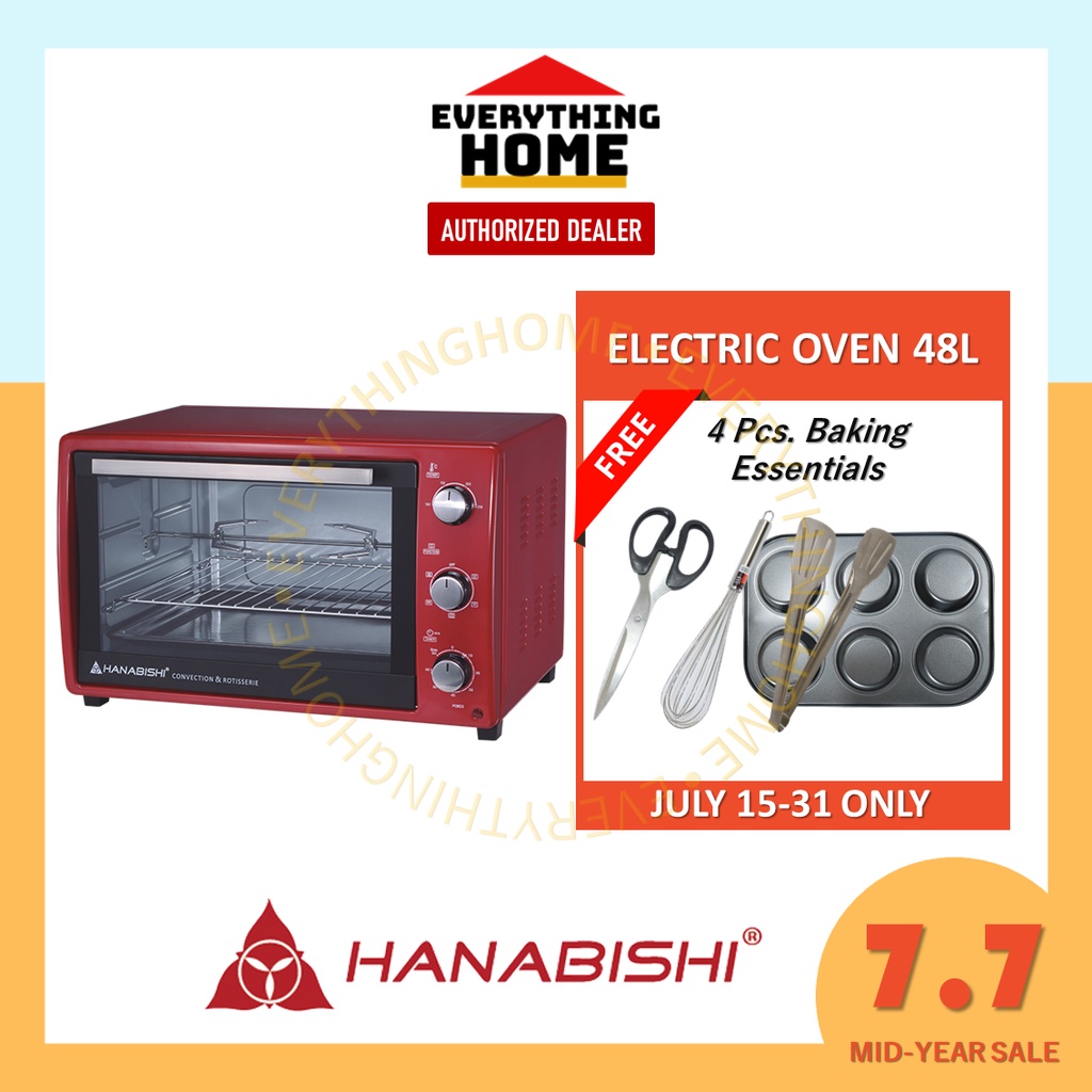 Hanabishi Electric Oven RED 48 Liters / HEO48RED Shopee Philippines