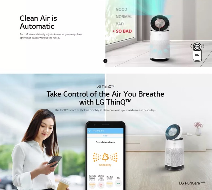 LG PuriCare 360 Air Purifier AS65GDWH0 Shopee Philippines