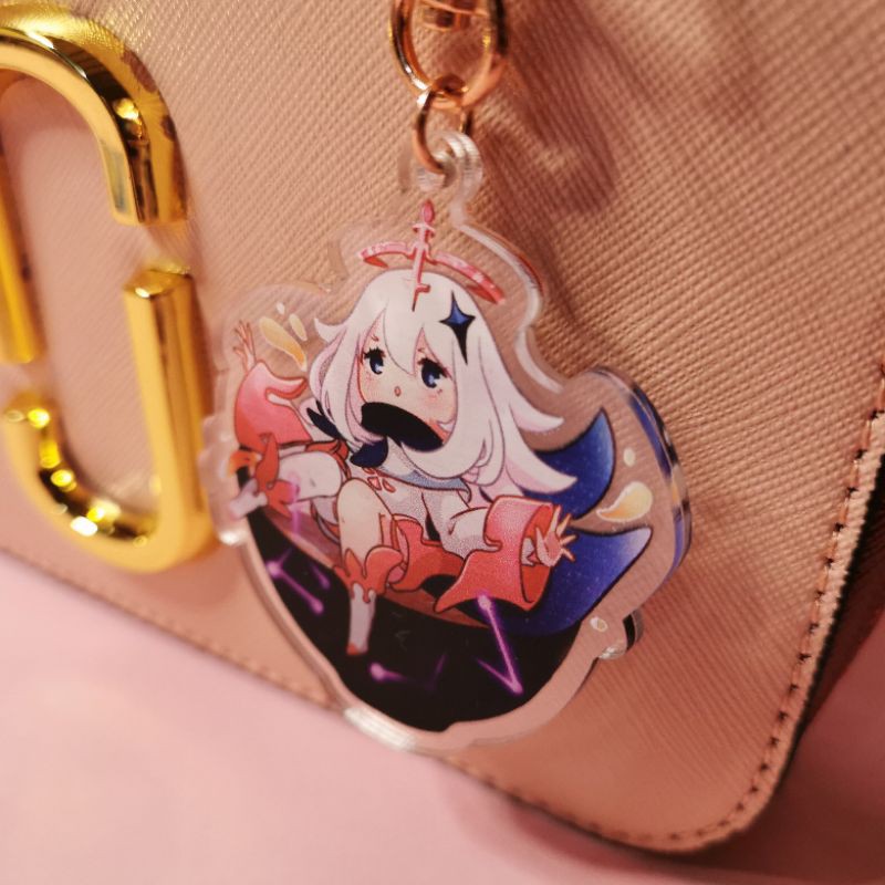 Cute Paimon Genshin Impact Emergency Food Acrylic Charm Keychain