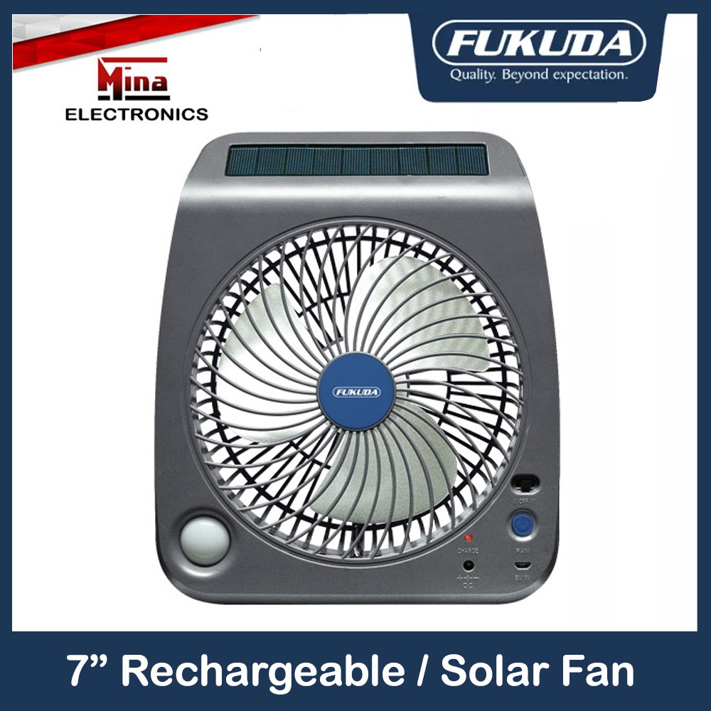 Fukuda FRF720S Portable Electric Fan Rechargeable Box Fan 7 Inches