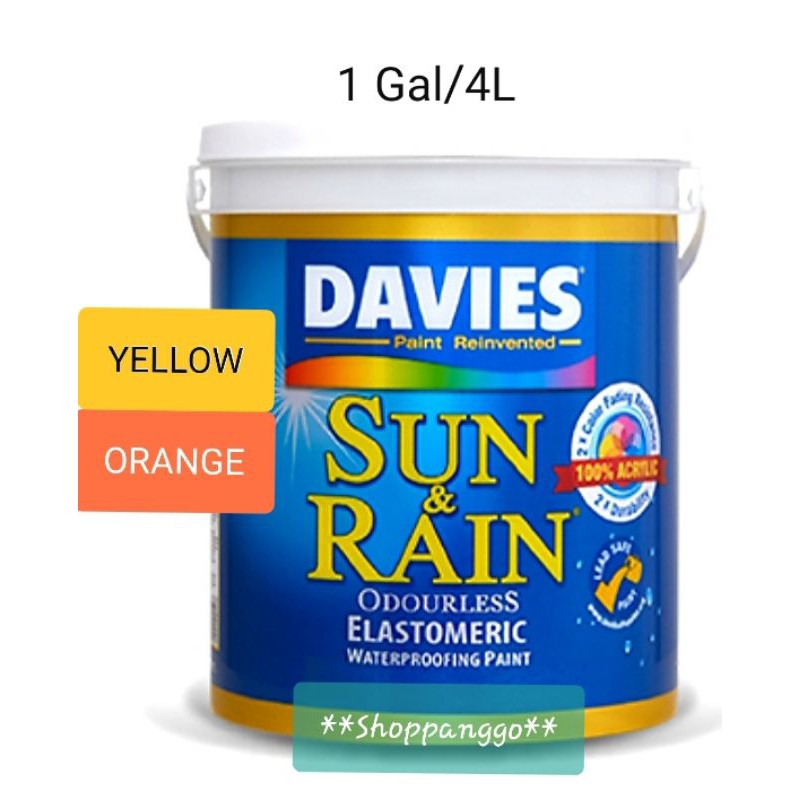 Davies Sun & Rain YELLOW/ORANGE GALLON for cement Shopee Philippines