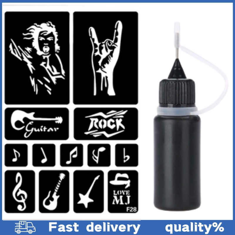 DIY Tattoo Ink Kit SemiPermanent Tattoo Set Withvaried Tattoo Stencils