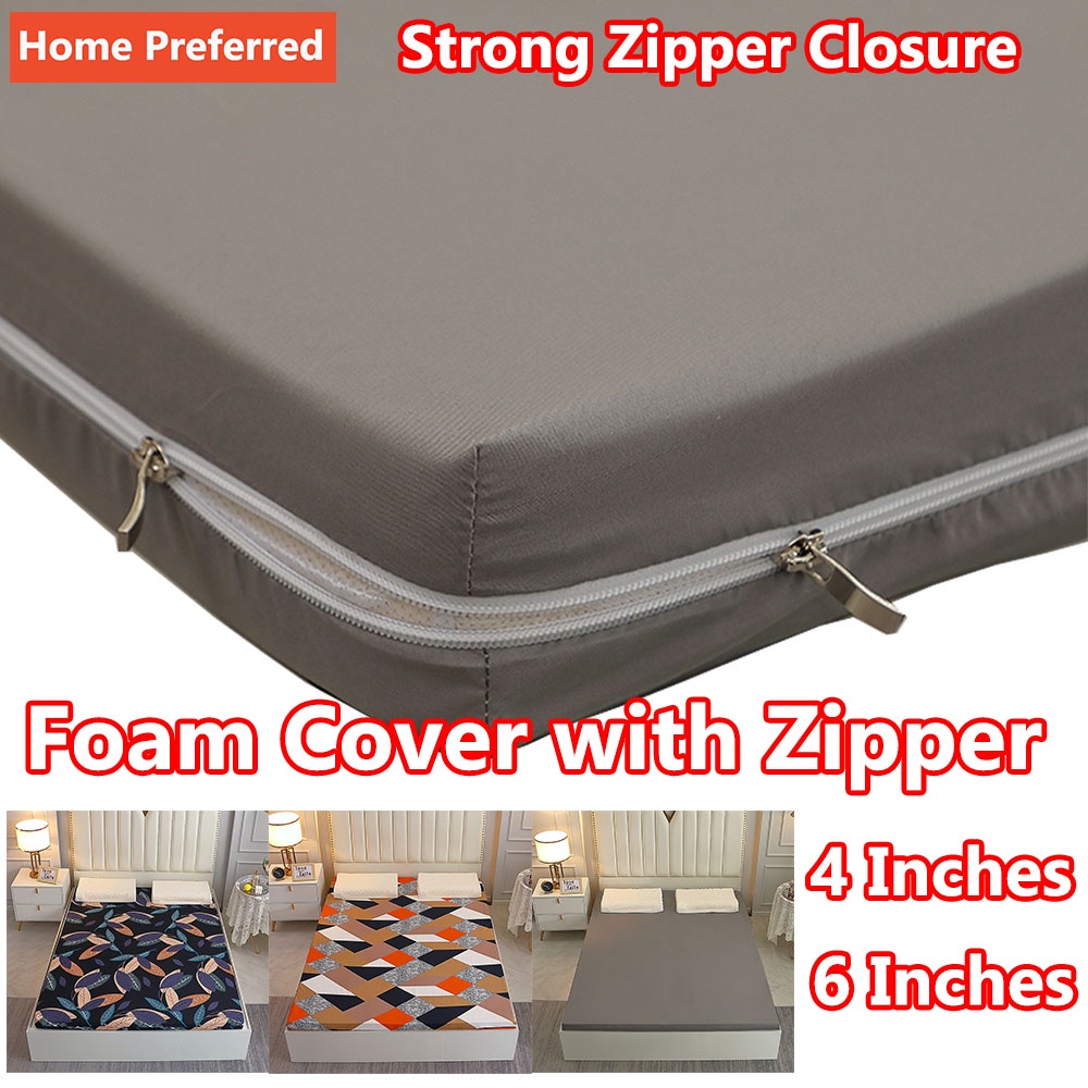 Foam Cover with Zipper 4 Inches 6 Inches Bed Sheet with Zipper (balot
