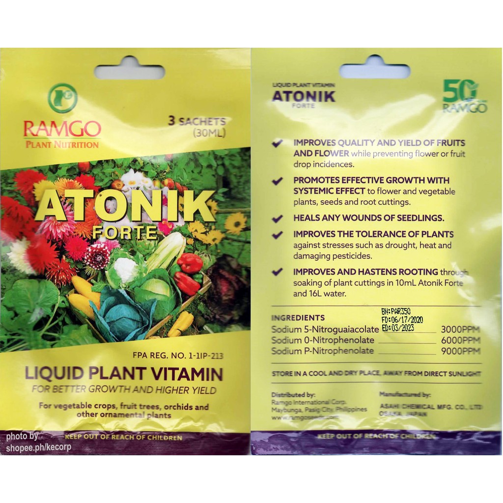 Atonik Forte Liquid Plant Vitamin 3 x 10 ml Sachets Shopee Philippines