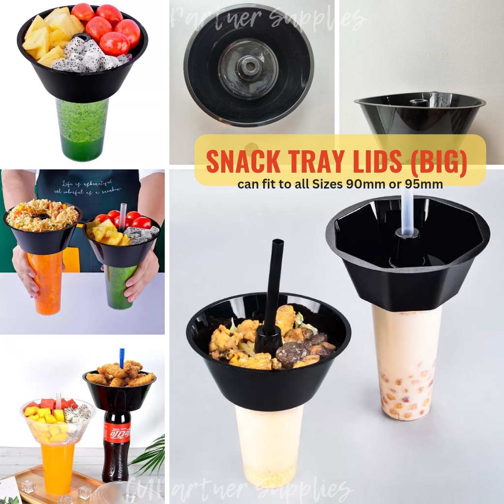 Plastic Cups / Milk Tea Cups Snack Lids/Tray 90mm and 95mm (50pcs