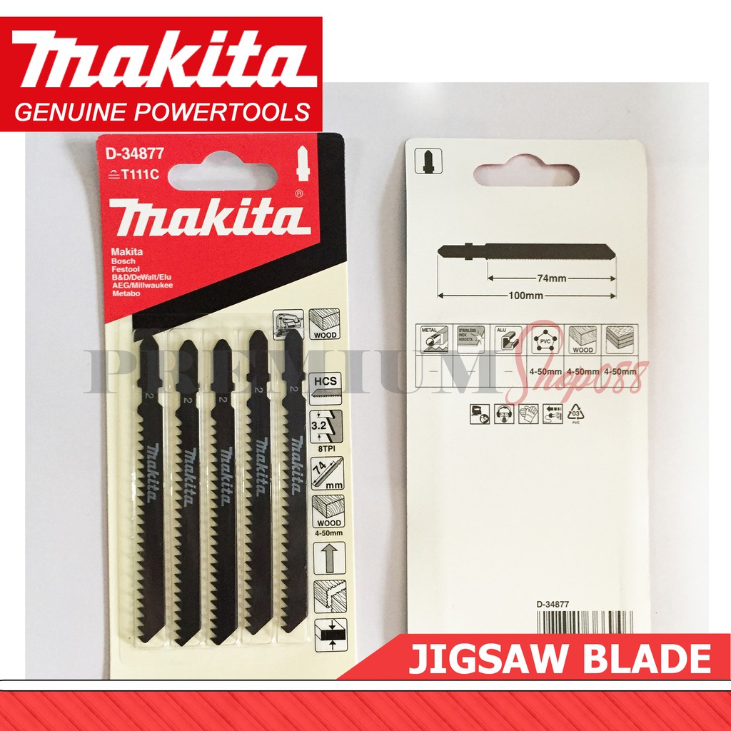 Makita Jigsaw Blade T111C T144D T244D Jig Saw Wood D34877 D34883 D34899 B16L 7927265 T Type