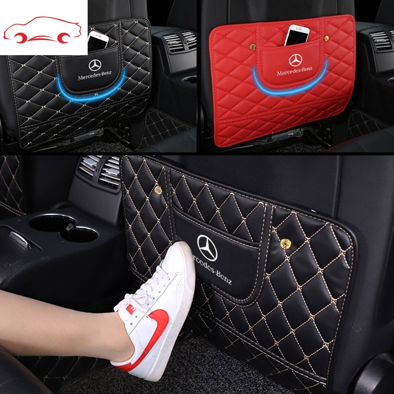 Car Seat Back Protector Cover Organizer With Pocket Leather Auto Seat