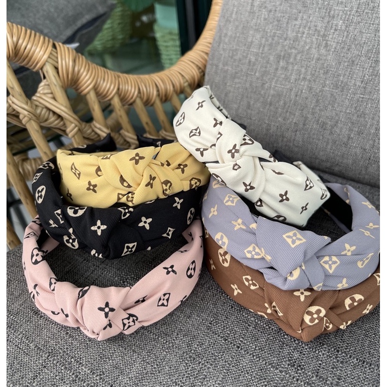 On Trend LV Louis Vuitton Print Fashion Fabric Headband Knot Shopee