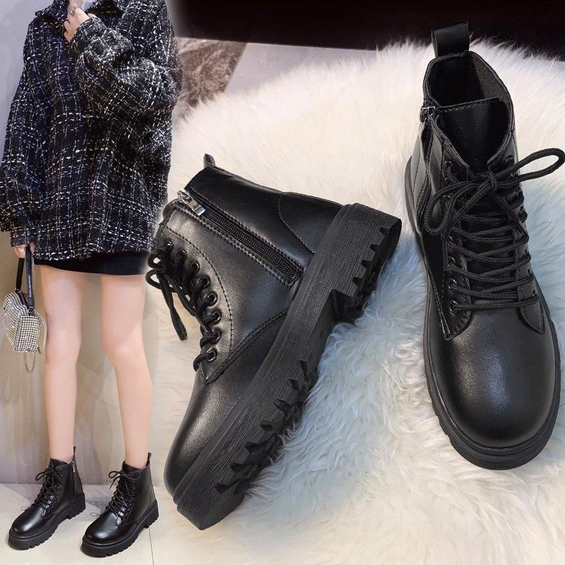 Korean fashion women’s boots ( zipper and laces ) Shopee Philippines