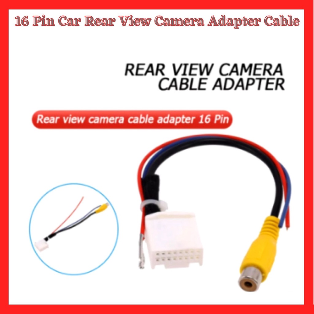16 Pin Car Rear View Camera Adapter Cable Parking Back Cam Video