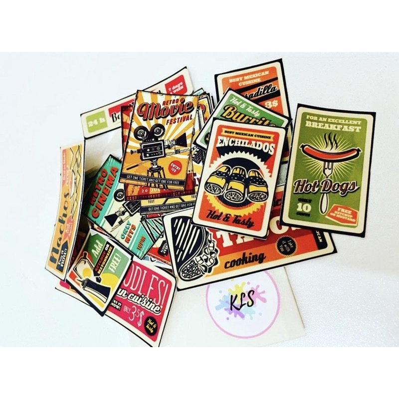 Vintage Retro Stickers for Journal and Scrapbooking (Diecut) Shopee