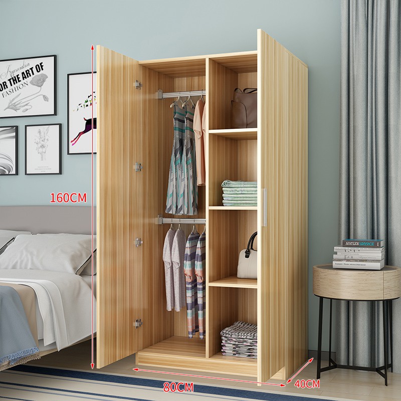 Simple Wardrobe Modern Economical Solid Wood Panel Bedroom Al Room With