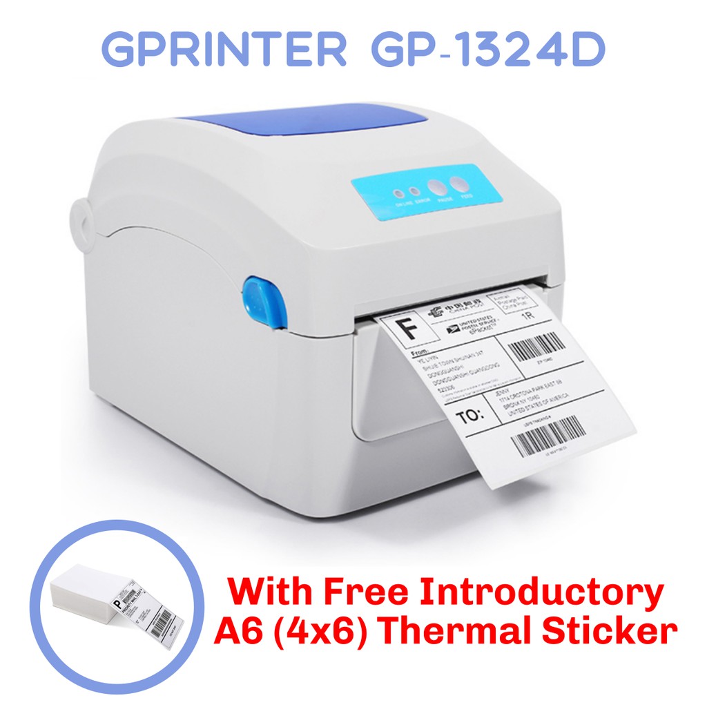 A6 Thermal Printer GP1324D Waybill Shipping Label Printer Shopee