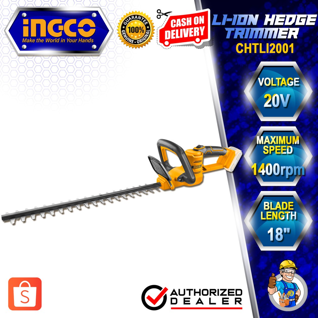 INGCO 20V LithiumIon Hedge Trimmer (CHTLI2001) Shopee Philippines