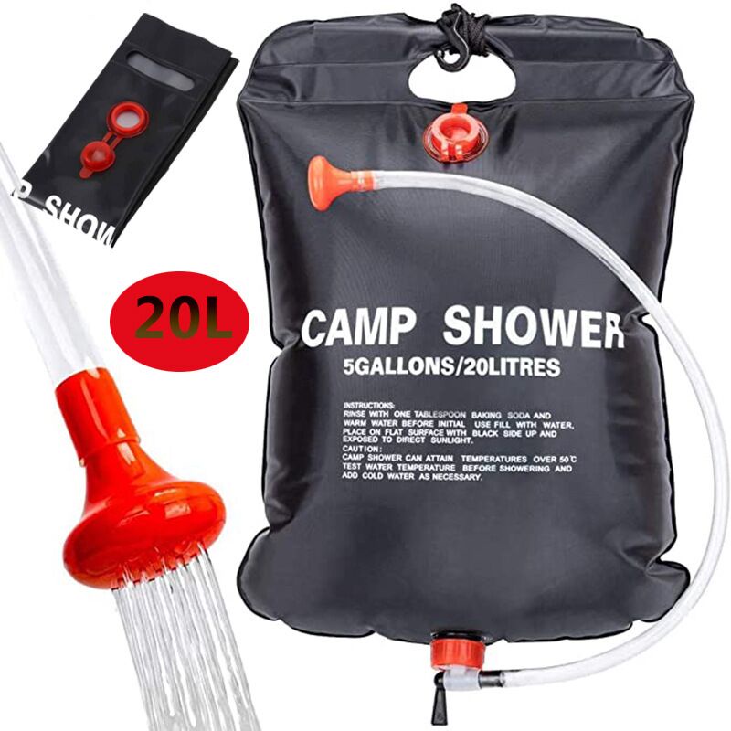 Portable Solar Shower Bag 5 Gallons/20L Outdoor Solar Camp Shower Bag